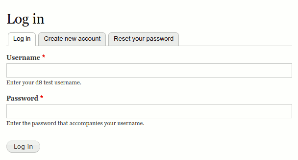 Drupal Login tabs Wide