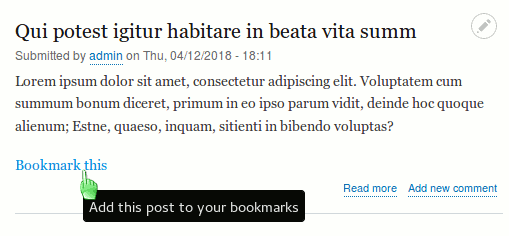 Bookmark content–Flag module in Drupal 8