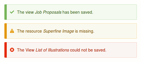 Drupal messages–Status, Warning and Error