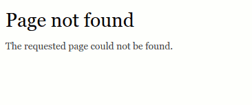 Page not found 404 error message