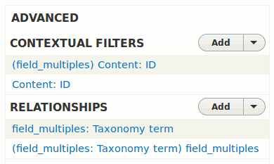 Taxonomy Relationships and Node Contextual filters
